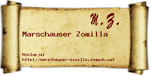 Marschauser Zomilla névjegykártya